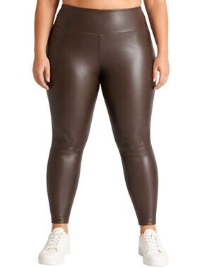 Aerie OFFLINE Real Luxe Faux Leather Leggings Women XXL Brown High Rise